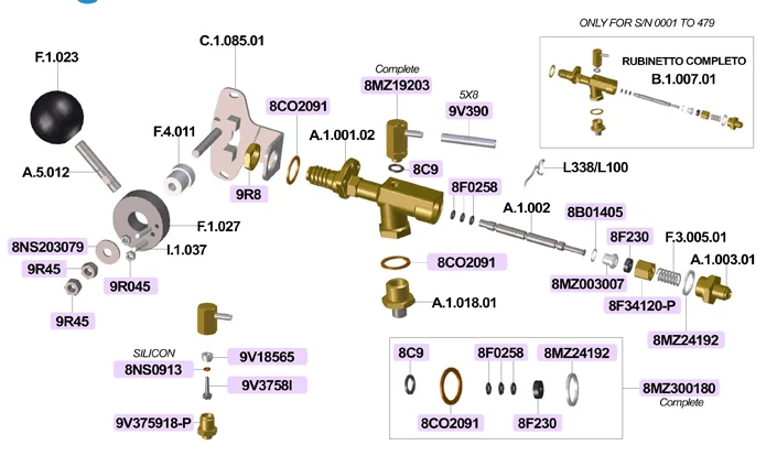 Marzocco Strada Steam Valve kit Espresso Machine Revision Replacement Set