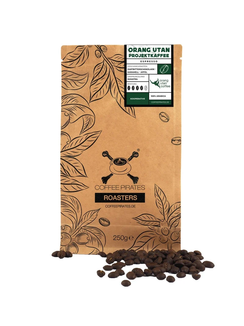 Orang Utan Sumatra Espresso – Projektkaffee: 1 € pro kg für Regenwaldschutz