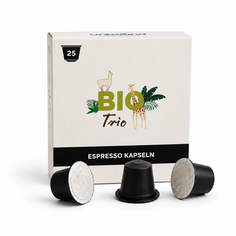 unbound Kaffeekapseln - BIO Trio, 100% biologisch abbaubar