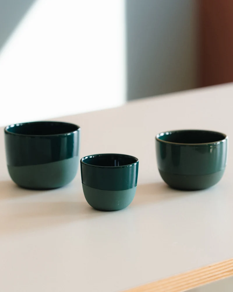 Latte Tasse – Half Glazed