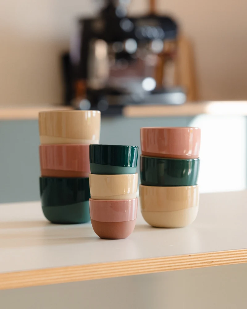 Latte Tasse – Half Glazed