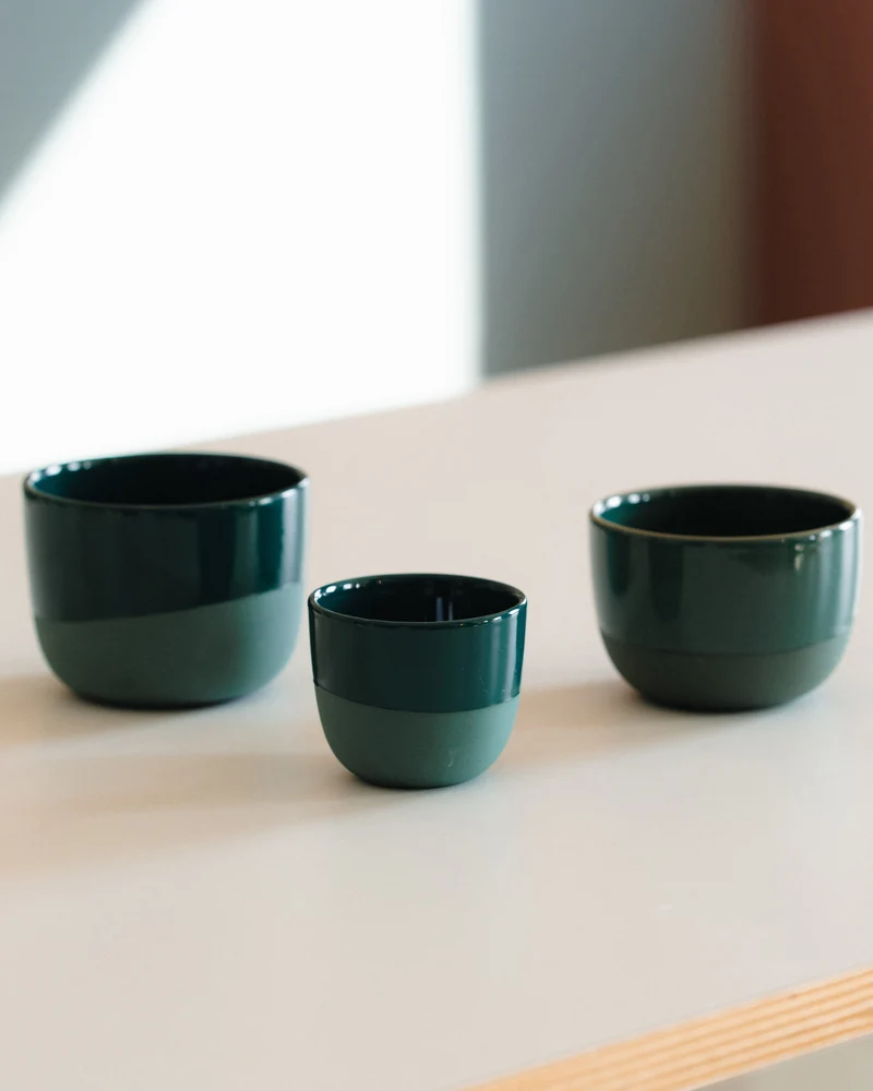 Cappuccino Tasse – Half Glazed