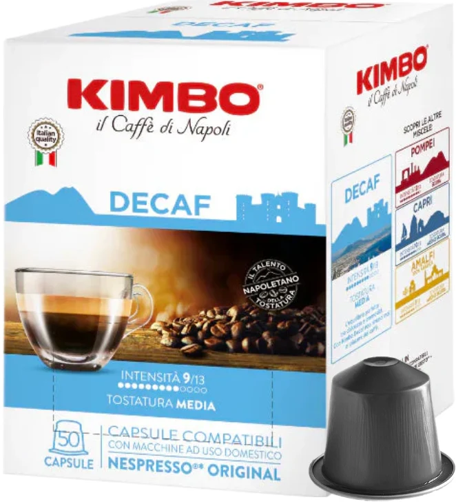 Kimbo Nespresso®*-kompatible entkoffeinierte Kapseln