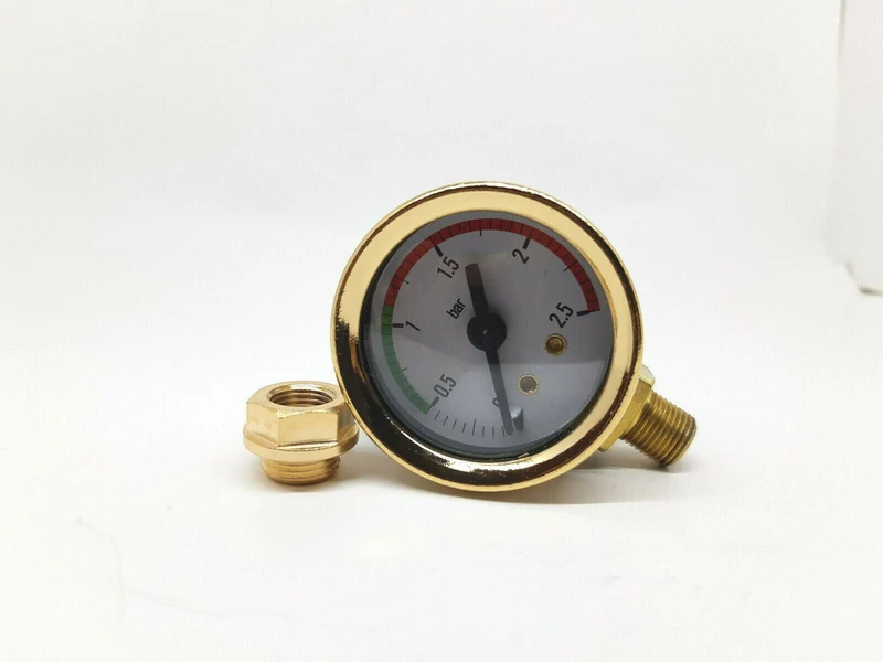 La Pavoni Gold Pressure Gauge Kit With Nut For Europiccola Ø 41mm 0-2.5 bar