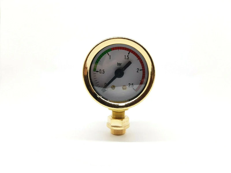 La Pavoni Gold Pressure Gauge Kit With Nut For Europiccola Ø 41mm 0-2.5 bar