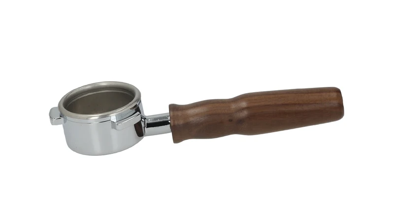 La San Marco Bottomless Walnut filterholder espresso portafilter 21g Basket