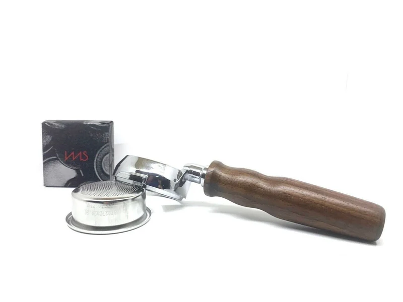 Rocket Bottomless Portafilter Wooden Handle E61 58mm with IMS 18/22 g Basket