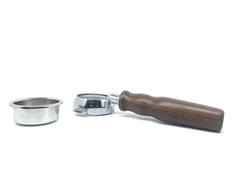 Rocket Bottomless Portafilter Wooden Handle E61 58mm with IMS 18/22 g Basket