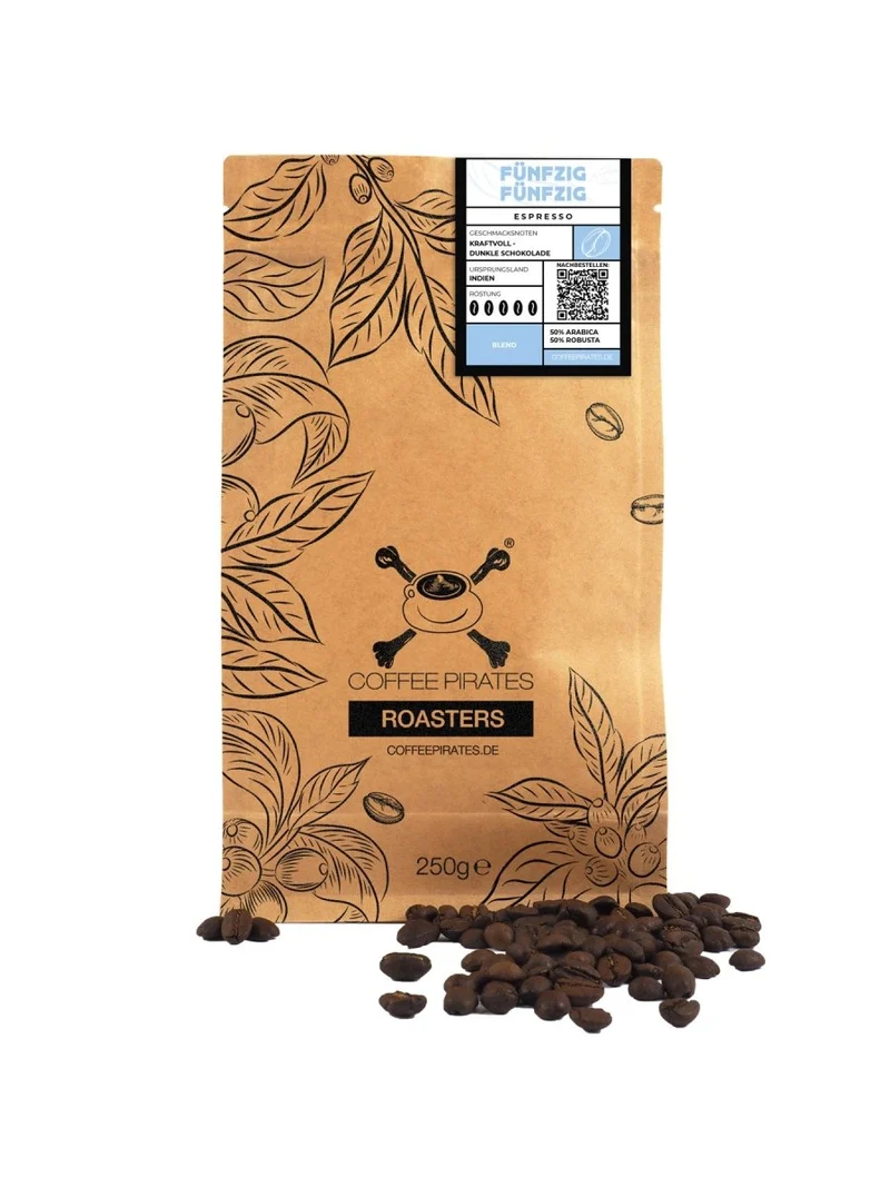 50/50 Espresso – kräftiger Blend für ausgewogenen Kaffeegenuss
