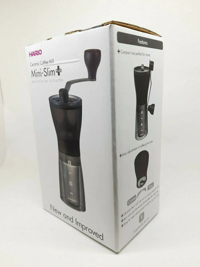 Hario Mini Mill Slim Plus Ceramic Coffee Mill Hand Grinder MSS-1DTB Compact Size