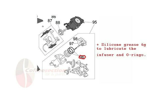 Delonghi Magnifica Repair Diffuser kit Brew unit fix OEM O-rings Set PRIMADONNA