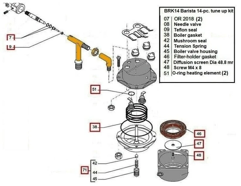 Saeco Via Venezia, Starbucks Barista SIN006 Complete FULL Repair Kit 14 piece