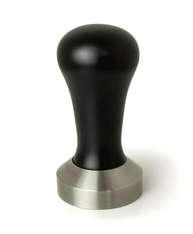 Flat Stainless Coffee Tamper ø 49 for La Pavoni - Black Handle Pre Millennium