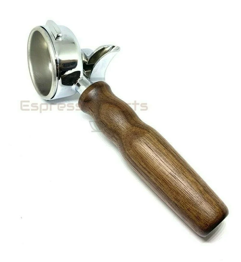 La Cimbali Wooden Handle Portafilter Filterholder With Double Spout 14 gr Basket