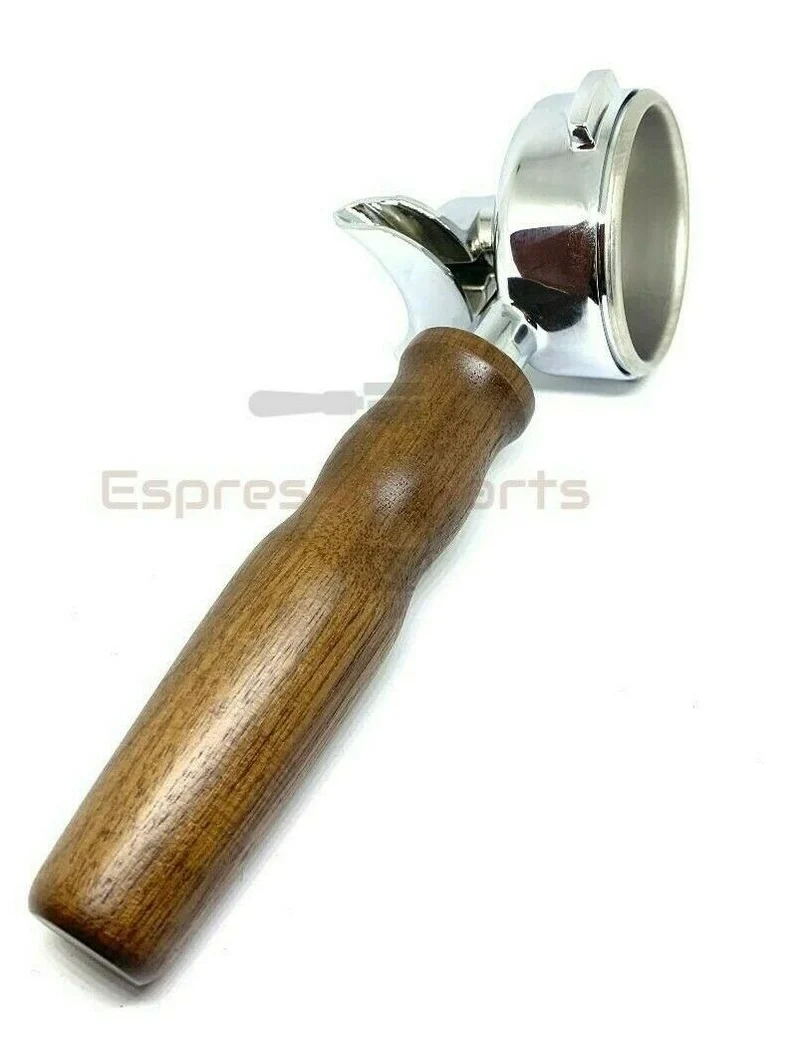 La Cimbali Wooden Handle Portafilter Filterholder With Double Spout 14 gr Basket
