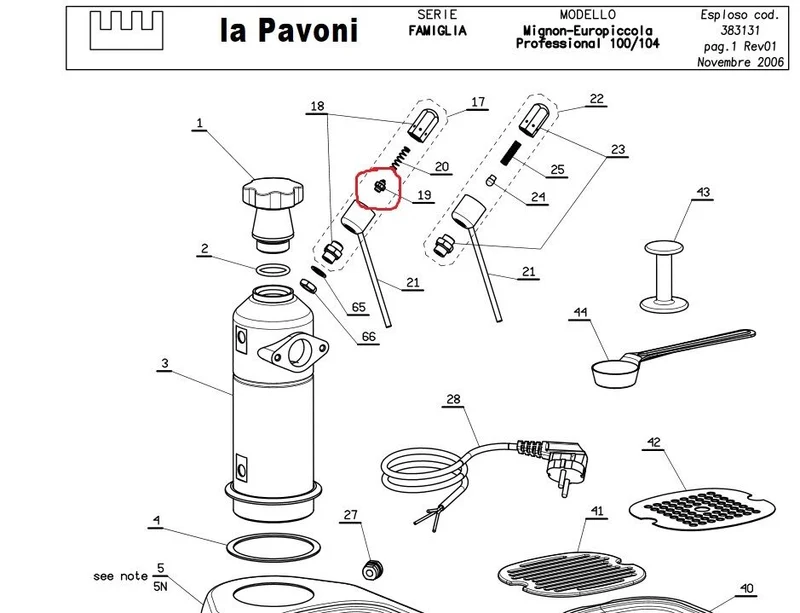 La pavoni Vacuum Breaker Valve for Europiccola, Professional - 396754