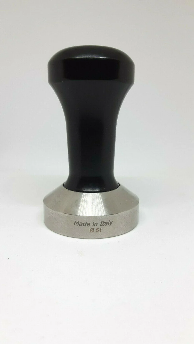 Flat Stainless Coffee Tamper ø 51mm for La Pavoni Black Handle - Millennium