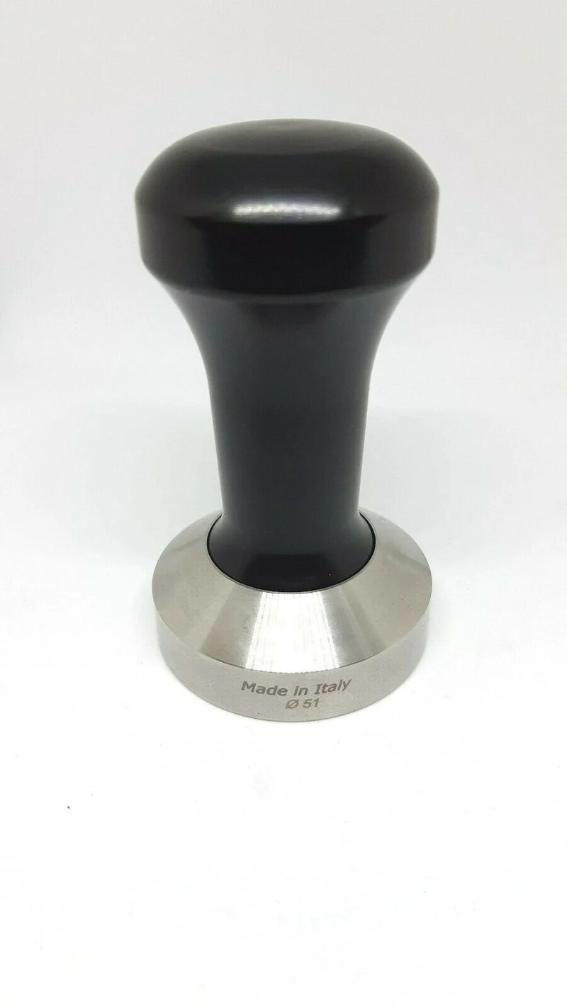 Flat Stainless Coffee Tamper ø 51mm for La Pavoni Black Handle - Millennium
