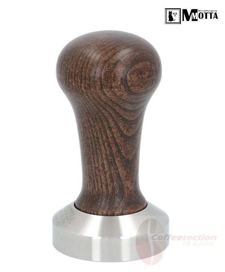 Motta Flat Stainless Coffee Tamper ø 49mm Wood Handle for Pavoni Pre Millennium
