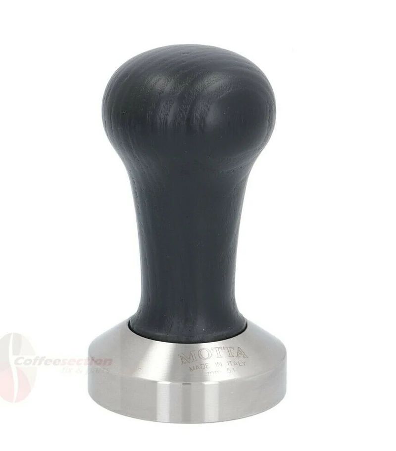 Motta OEM Flat Stainless Coffee Tamper ø51mm Black Handle for Pavoni Millennium
