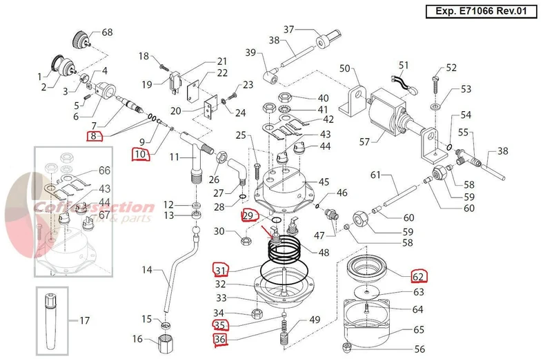 Saeco set - Repair Kit for Via Venezia New Models and Starbucks Barista SIN006