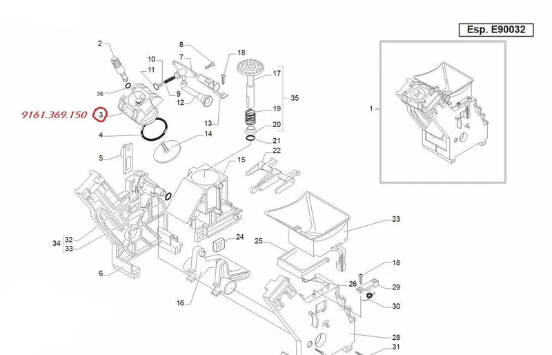 SAECO Parts -Grey Counterpiston for Saeco Incanto/ Gaggia Titanium, 9161.369.150