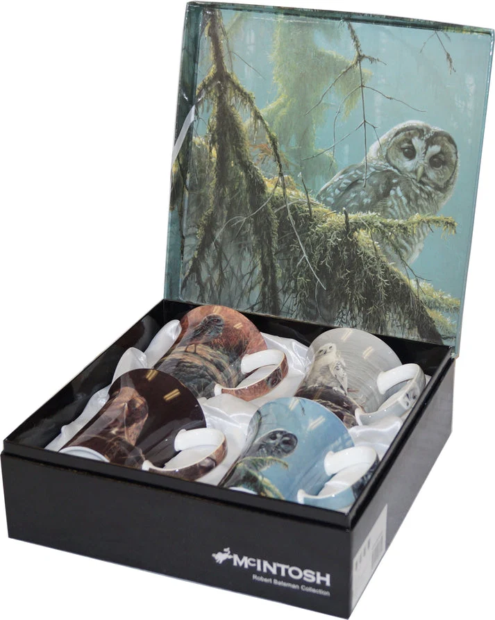 McIntosh 4 Mug Set - Robert Bateman - Owls