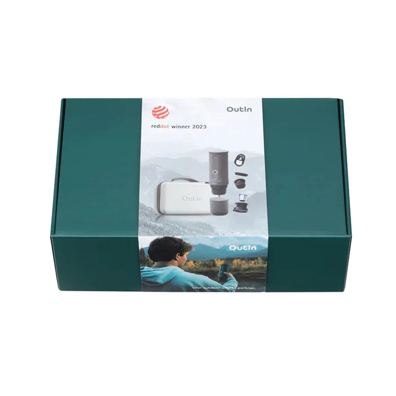 OutIn Nano Portable Electric Espresso Machine Travel Kit, Forest Green