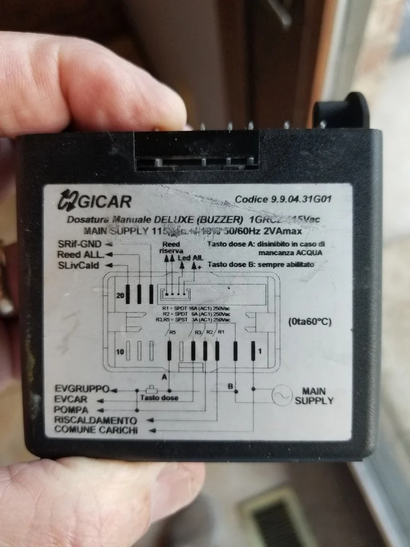Gicar Control Box 4d5 Maestro Clock 4GRCTZNLD "F2006" 230Vac