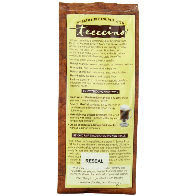 Teeccino Herbal Coffee Mediterranean Java Caffeine Free