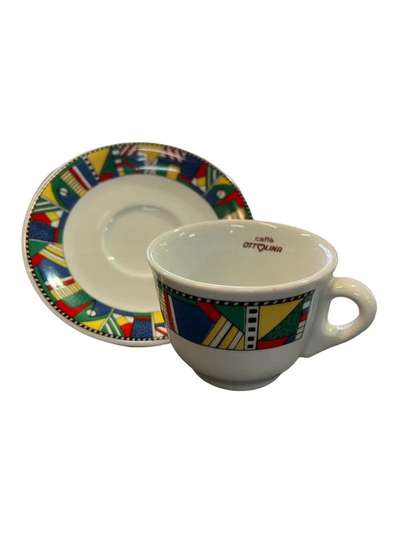 Caffè Ottolina 4oz. Colored Cappuccino Cup w/saucer