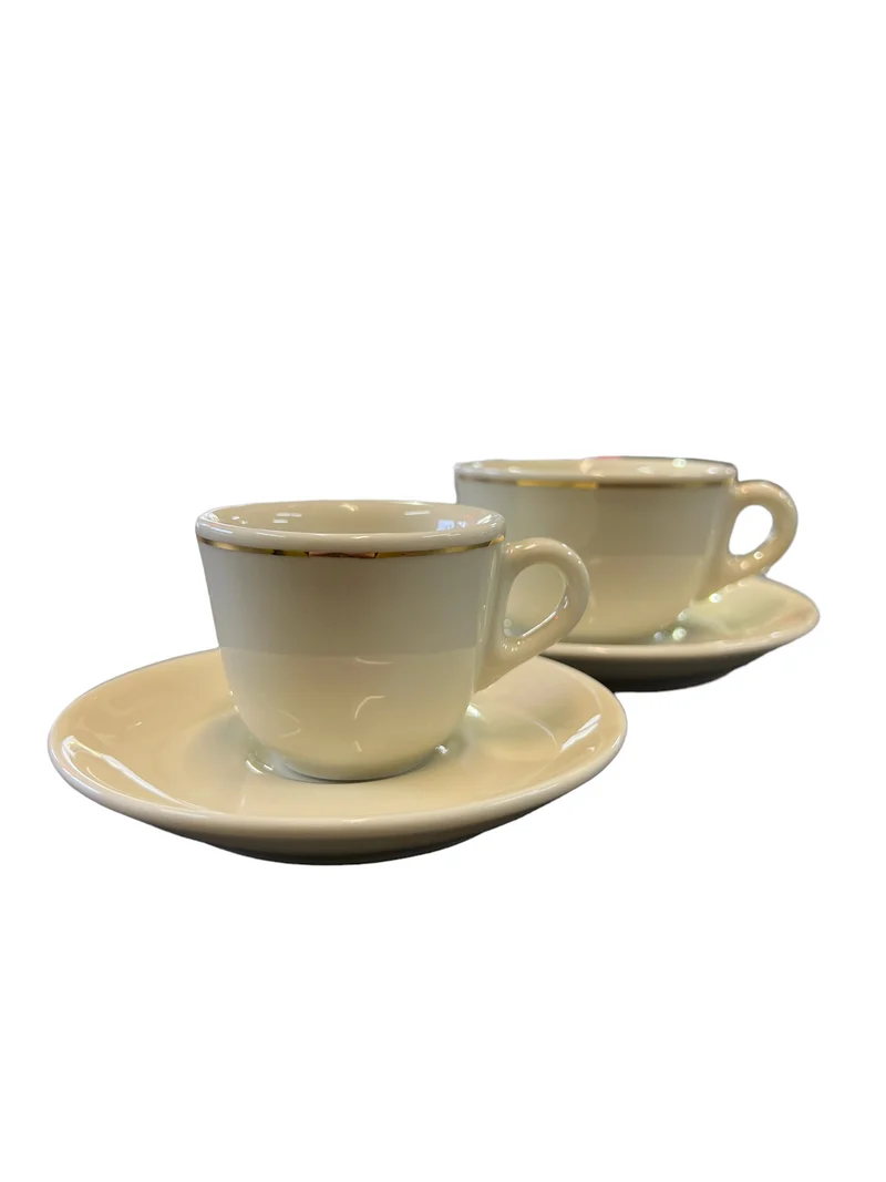 Caffè Ottolina 4oz. Cream Cappuccino Cup w/saucer