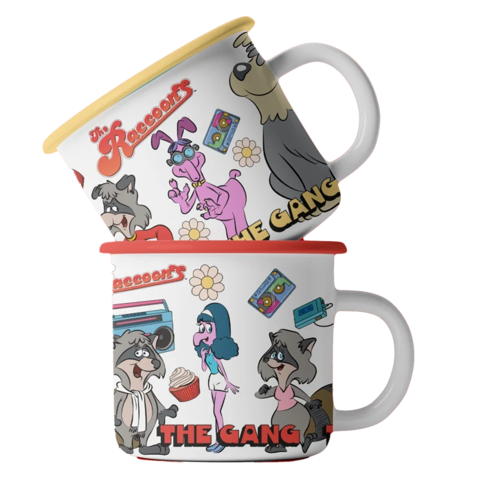 Gourmet Du Village - 2 Mug Set - Raccoons - The Gang - Kid Sized