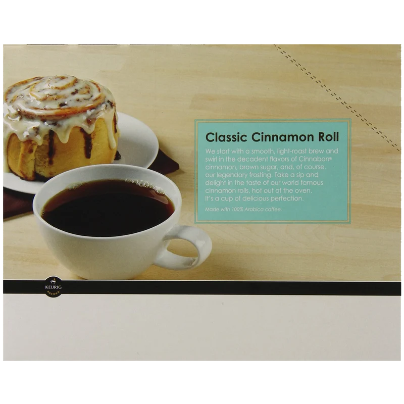 Cinnabon K-Cup Portion Pack for Keurig Brewers Classic Cinnamon