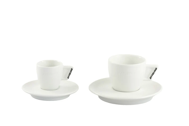 Caffè Ottolina 4oz. White Cappuccino Cup w/saucer