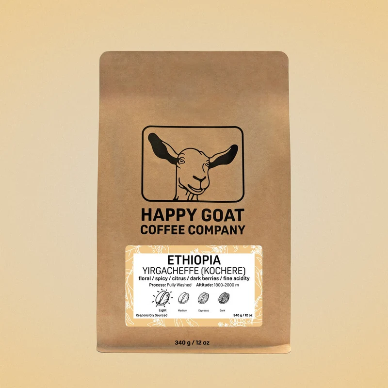 Happy Goat Coffee Company WB Ethiopia Yirgacheffe 12oz (340g)