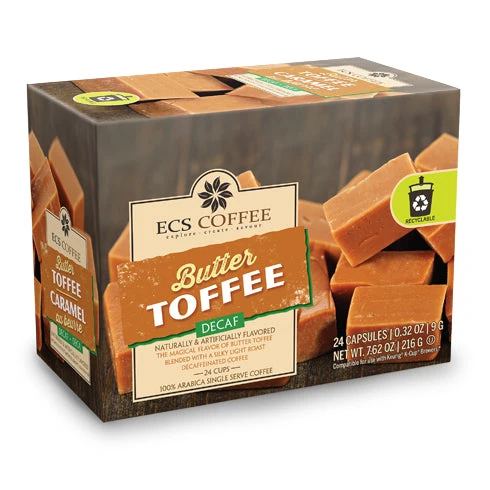 ECS Coffee Butter Toffee Decaf 24 CT