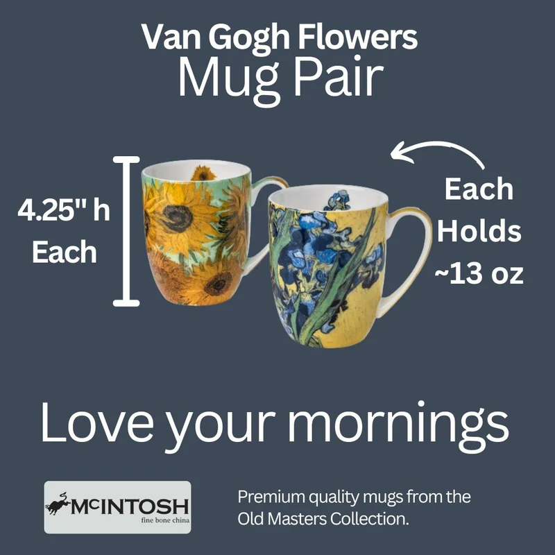 McIntosh 2 Mug Set - Van Gogh - Flowers