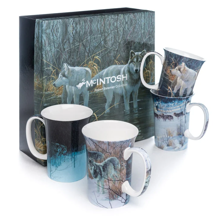 McIntosh 4 Mug Set - Robert Bateman - Wolves