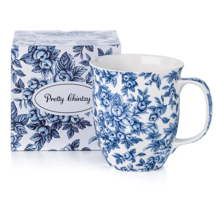 McIntosh Java Mug - Pretty Chintzy - Light Blue Roses