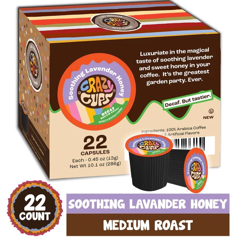 Crazy Cups Decaf Soothing Lavender Honey 22 CT