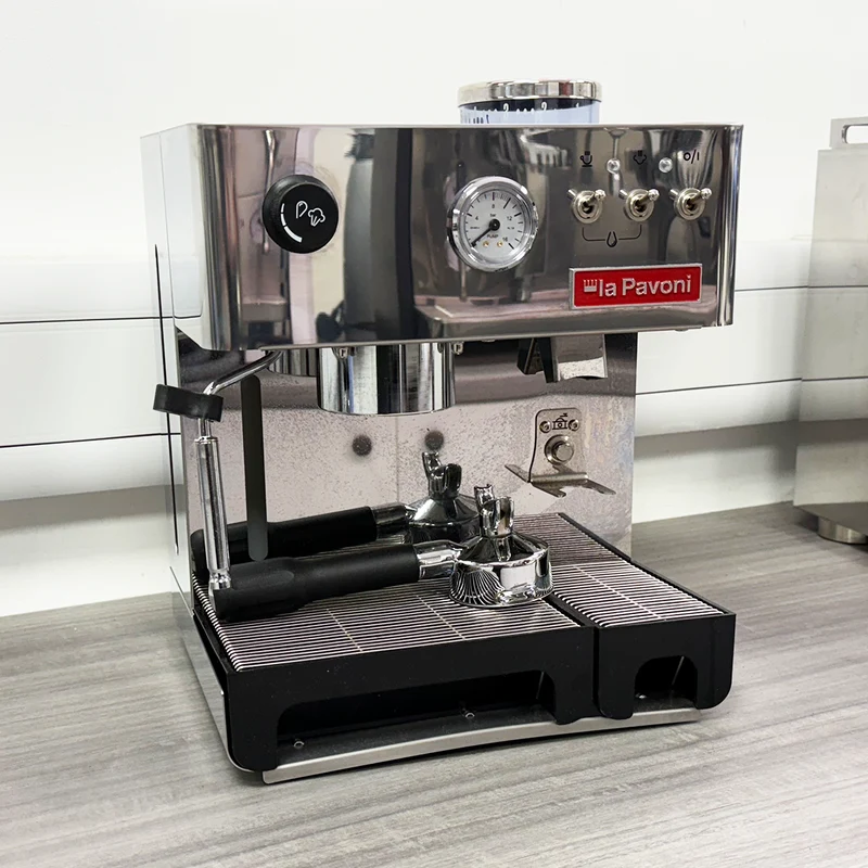 REFURBISHED PRODUCT La Pavoni Combined Domus Bar Domestic Coffee Machine with Integrated Grinder Stainless Steel UK Plug LPCDMB02UK
