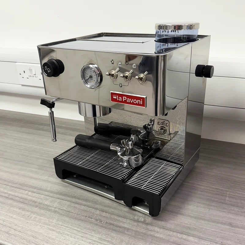 REFURBISHED PRODUCT La Pavoni Combined Domus Bar Domestic Coffee Machine with Integrated Grinder Stainless Steel UK Plug LPCDMB02UK
