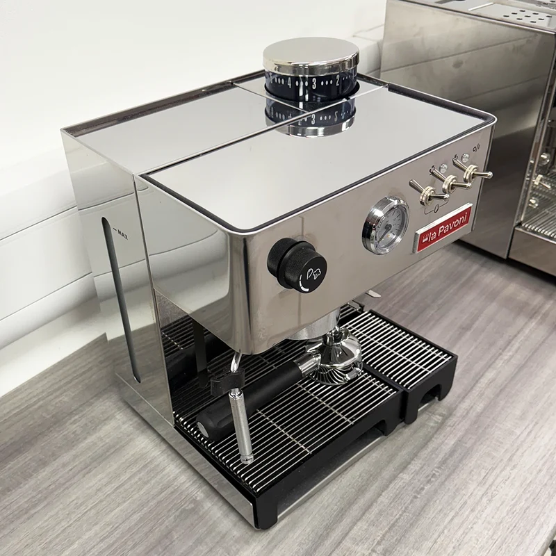 REFURBISHED PRODUCT La Pavoni Combined Domus Bar Domestic Coffee Machine with Integrated Grinder Stainless Steel UK Plug LPCDMB02UK