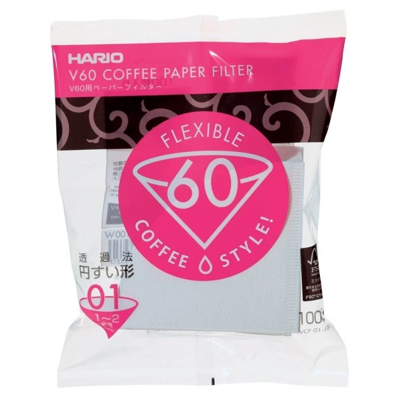 Hario V60 Filter Papers 1-2 Cup - VCF-01-100W