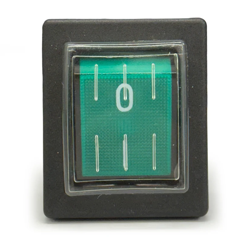Mains Power Switch Green 16A 250v