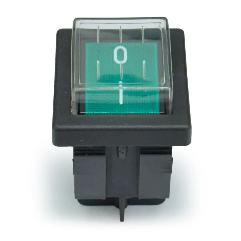 Mains Power Switch Green 16A 250v