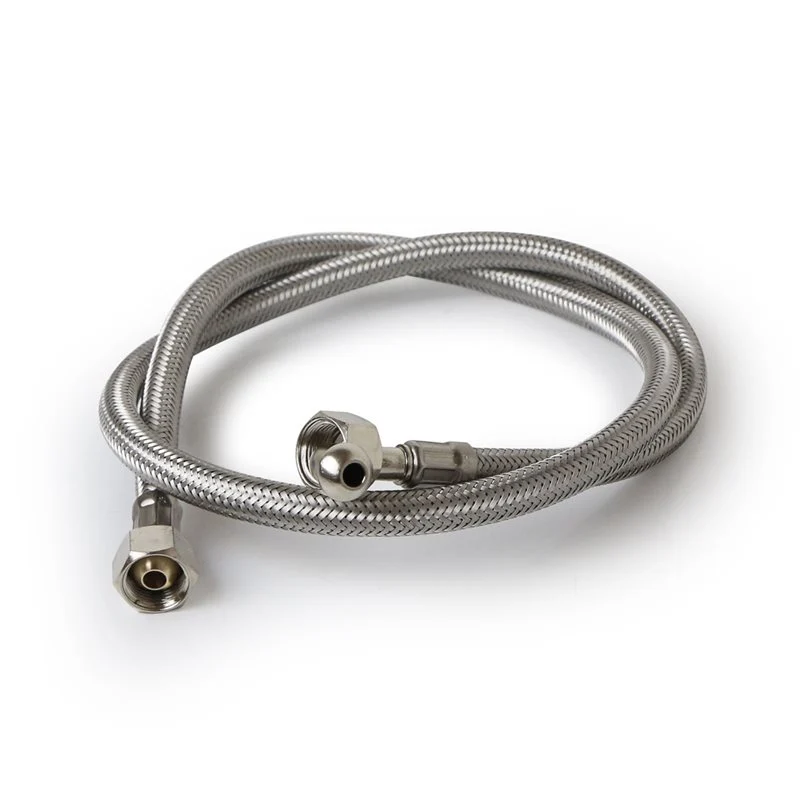 Braided Water Hose Right Angle 3/8"x3/8"x1.0m