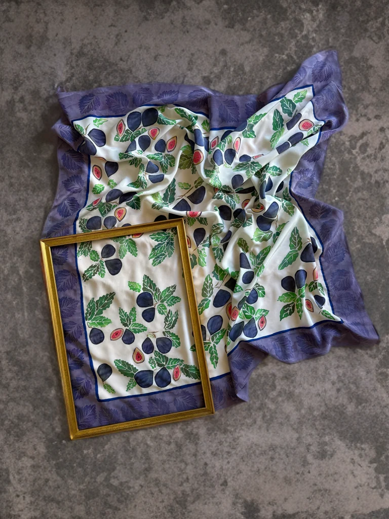 FIG ORCHARD CREPE SILK SCARF