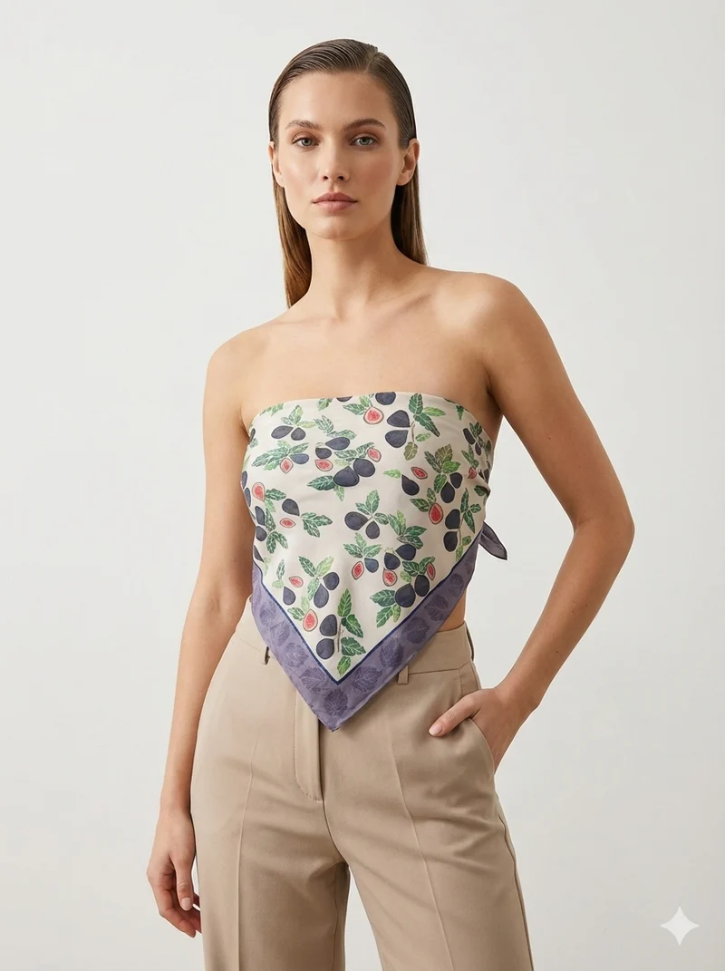 FIG ORCHARD CREPE SILK SCARF